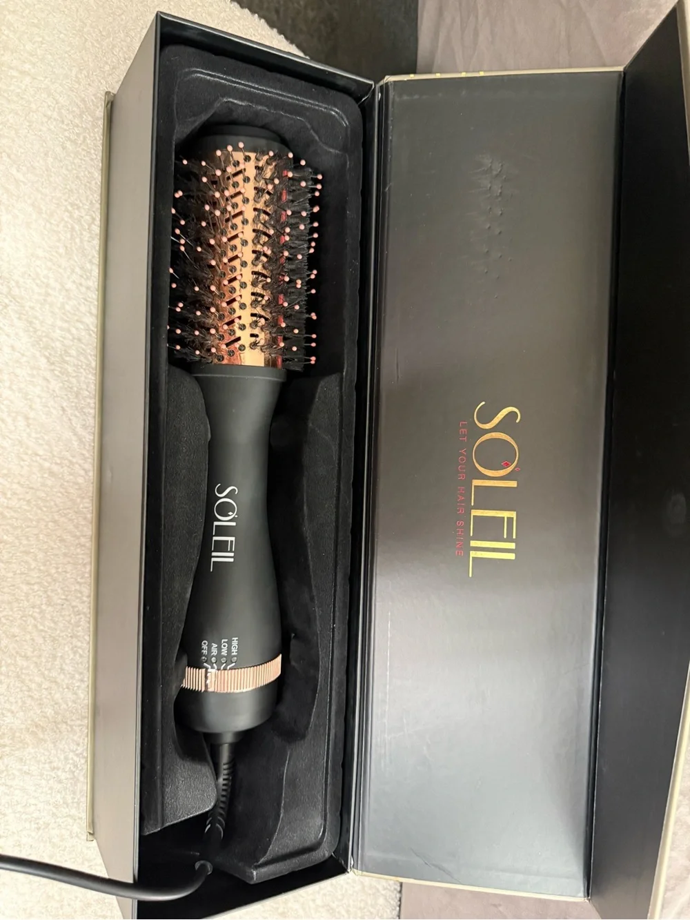 SOLIEL Rotating Hot Air Brush - Black & Red